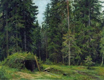 cabaña en el bosque 1892 paisaje clásico Ivan Ivanovich Pinturas al óleo